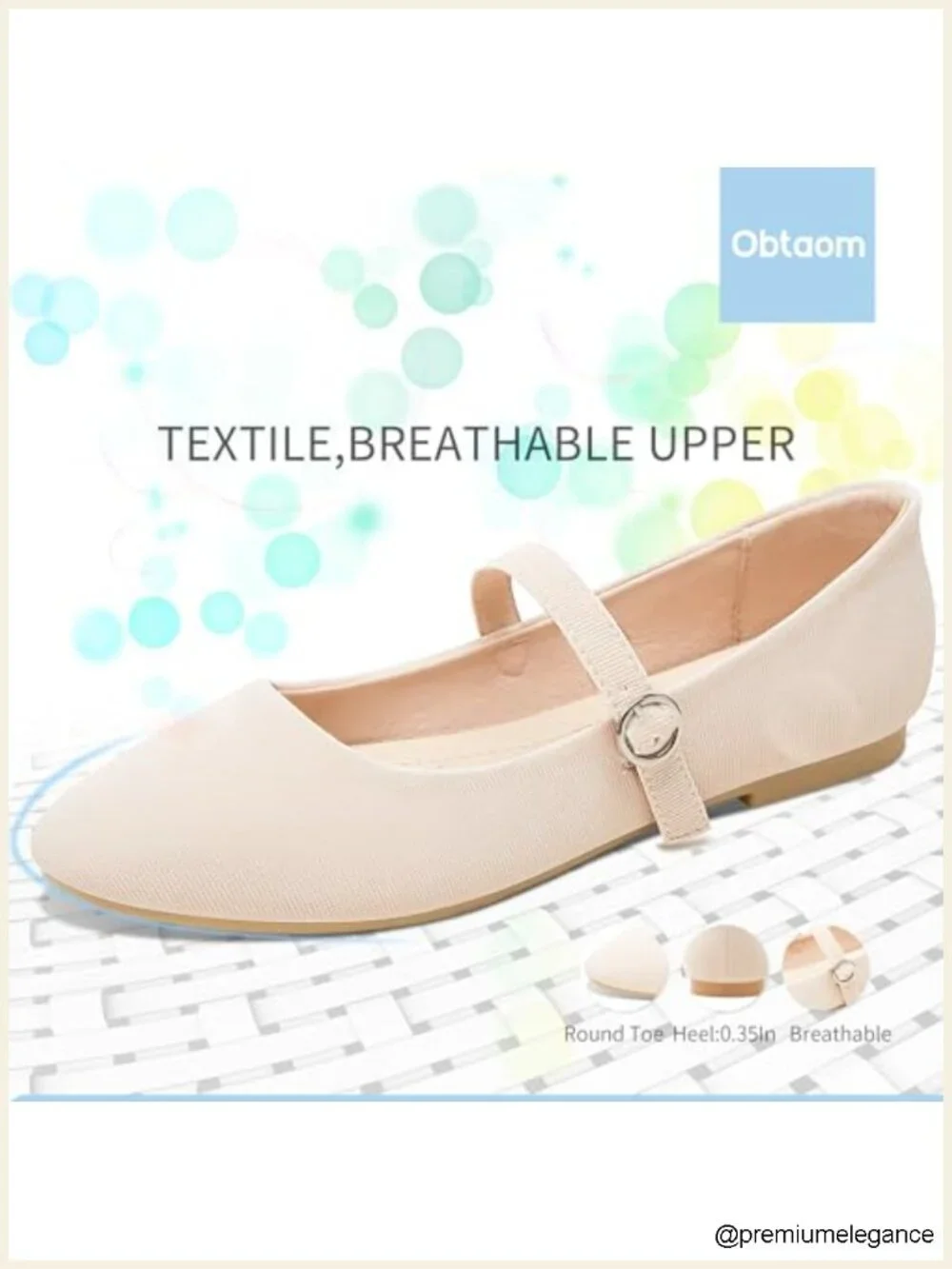 Classic Mary Jane Flat Round Toe Ballet Flats Dressy Fabric Business Flats
